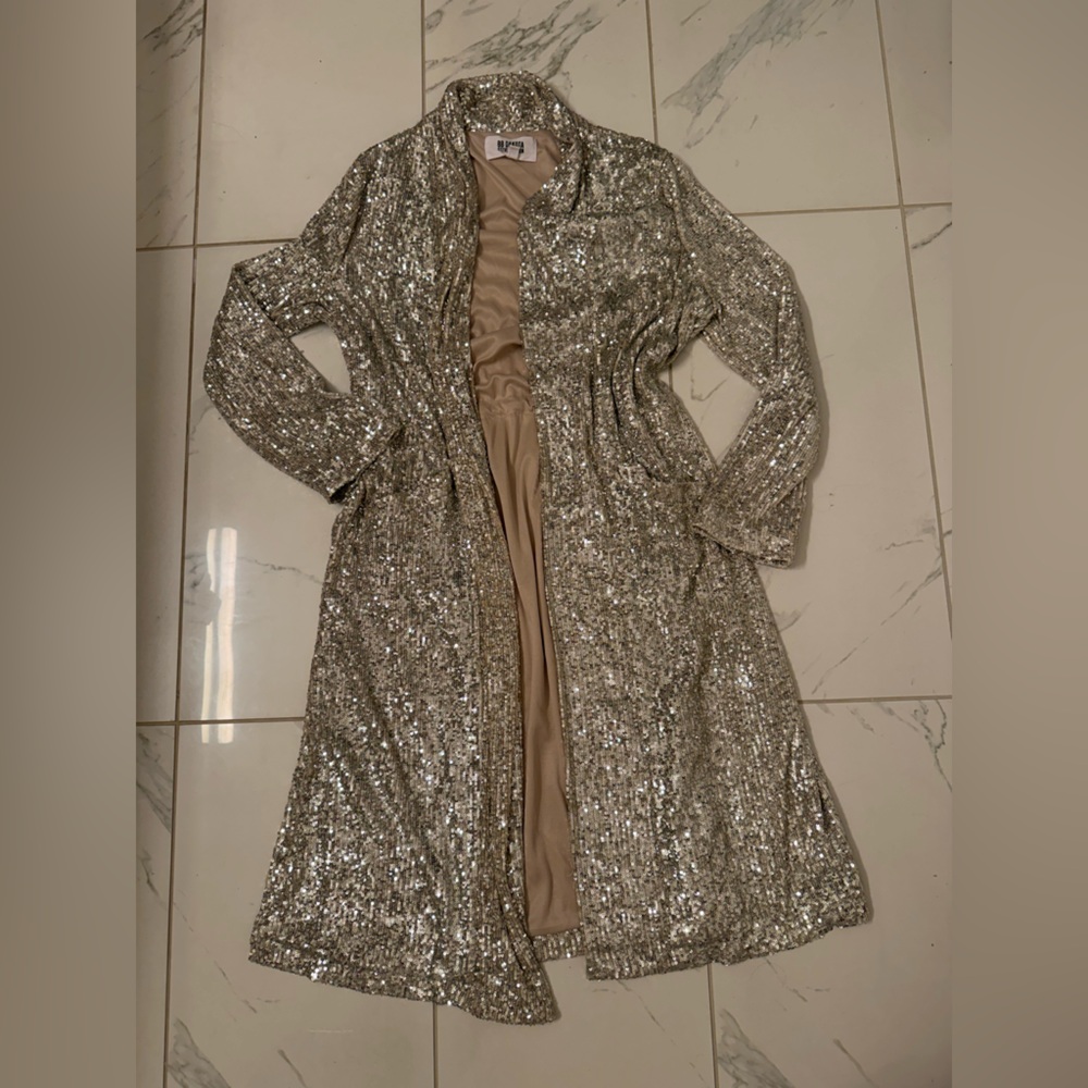 BB Dakota Metallic Sequin Cardigan